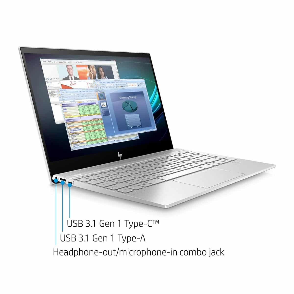 لپ تاپ اپن باکس اچ پی انوی مدل Envy x360 core i7-1250u 16 512 لمسی 360 درجه — تصویر ۵