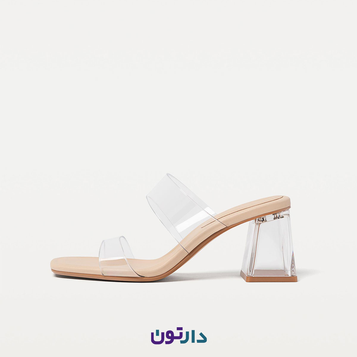 صندل پاشنه پهن طلقی برند استرادیواریوس مدل public desire — تصویر ۲