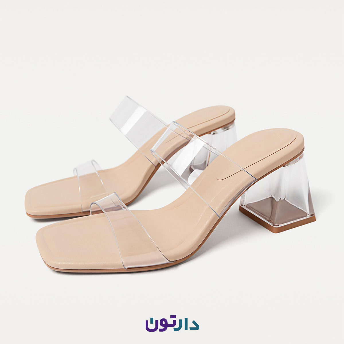 صندل پاشنه پهن طلقی برند استرادیواریوس مدل public desire — تصویر ۸