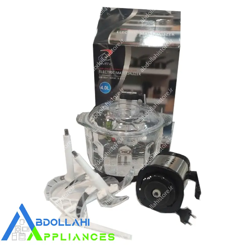 خردکن برقی 4 لیتری BM72 کاسه شیشه مدل 9041 — تصویر ۵