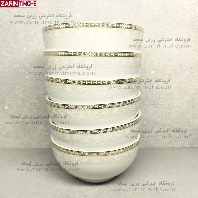 پیاله ترشی چینی زرین مدل ریوا طلایی