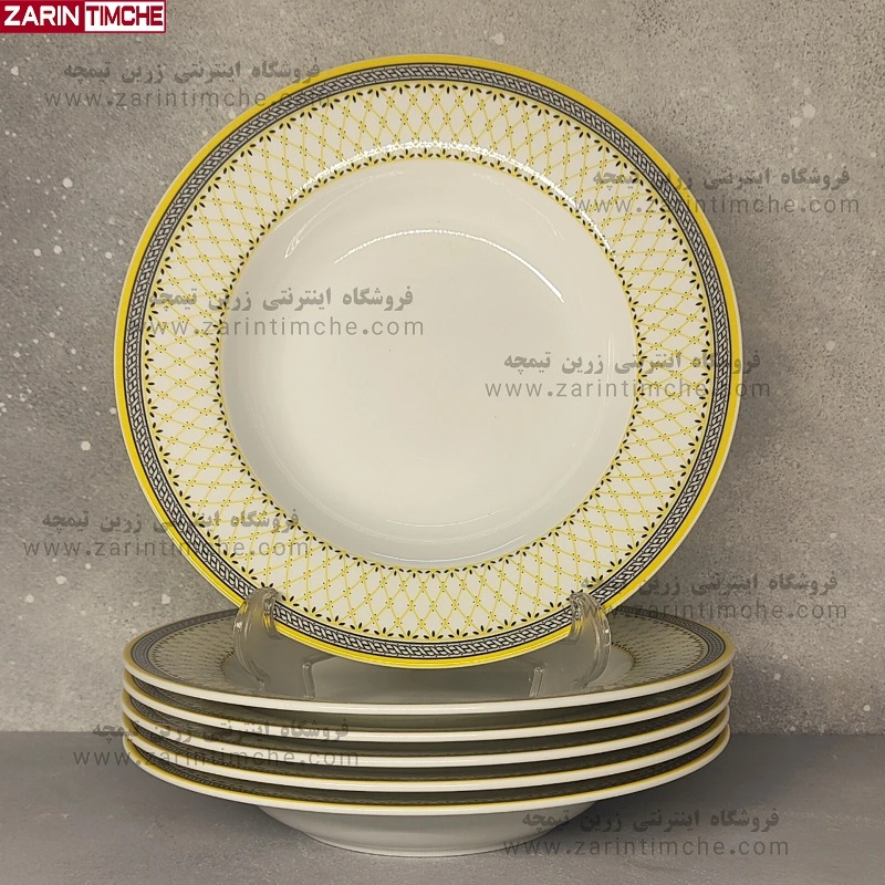 بشقاب خورشت خوری چینی زرین مدل ویلیج