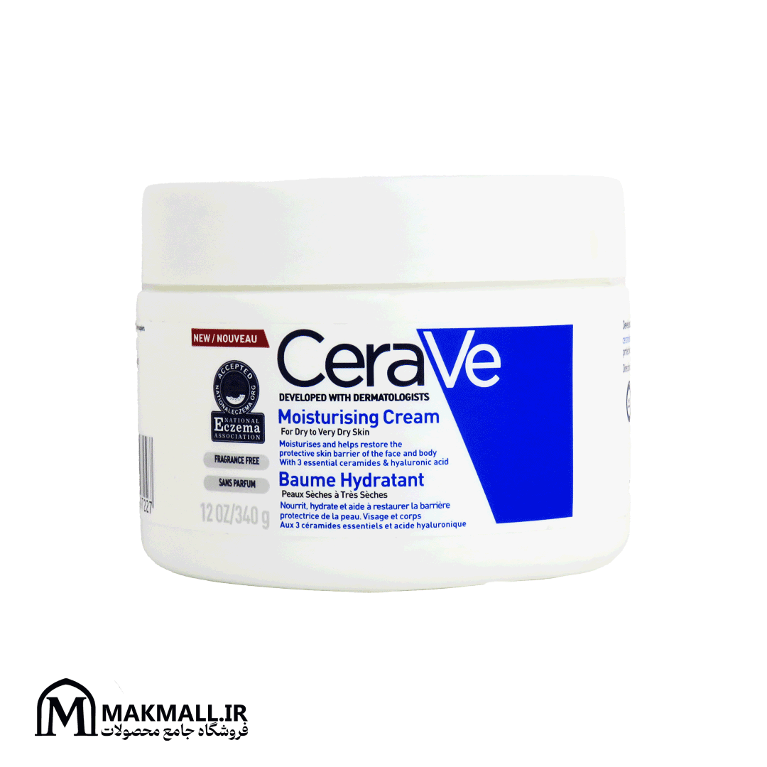 کرم مرطوب کننده صورت و بدن سراوی مناسب پوست خشک تا خیلی خشک ۳۴۰ گرم | CeraVe Moisturising Cream for Dry to Very Dry Skin 340g — تصویر ۲