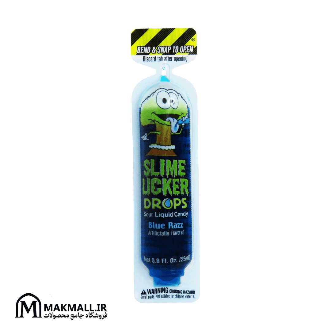 آبنبات مایع ترش اسلایم لیکر با طعم توت آبی 25 میلی لیتر | Slime Licker Drops Sour Liquid Candy Blue Razz 25ml