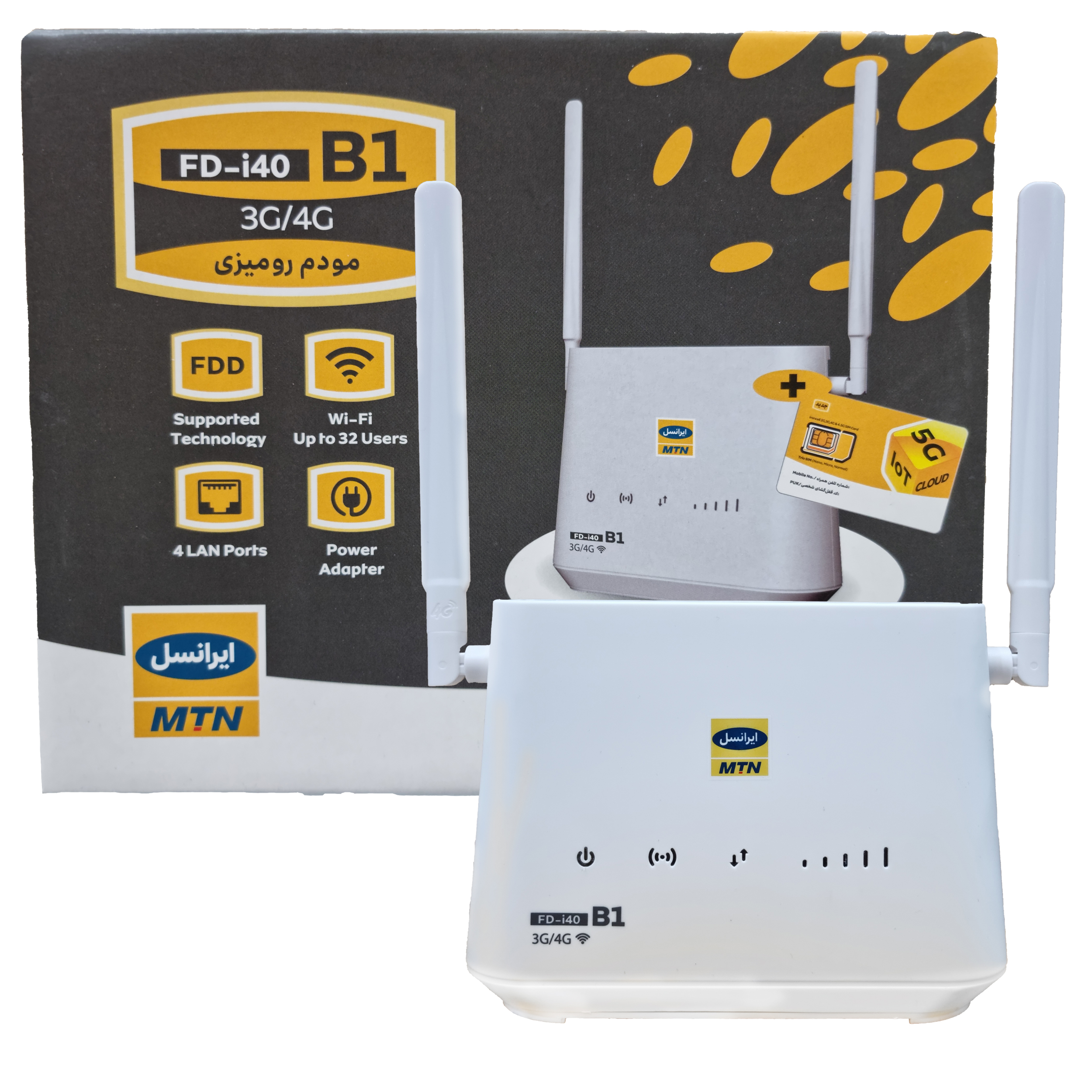مودم سیم کارتی b1 (آنلاک) ایرانسل FD-i40 B1+گارانتی — تصویر ۵