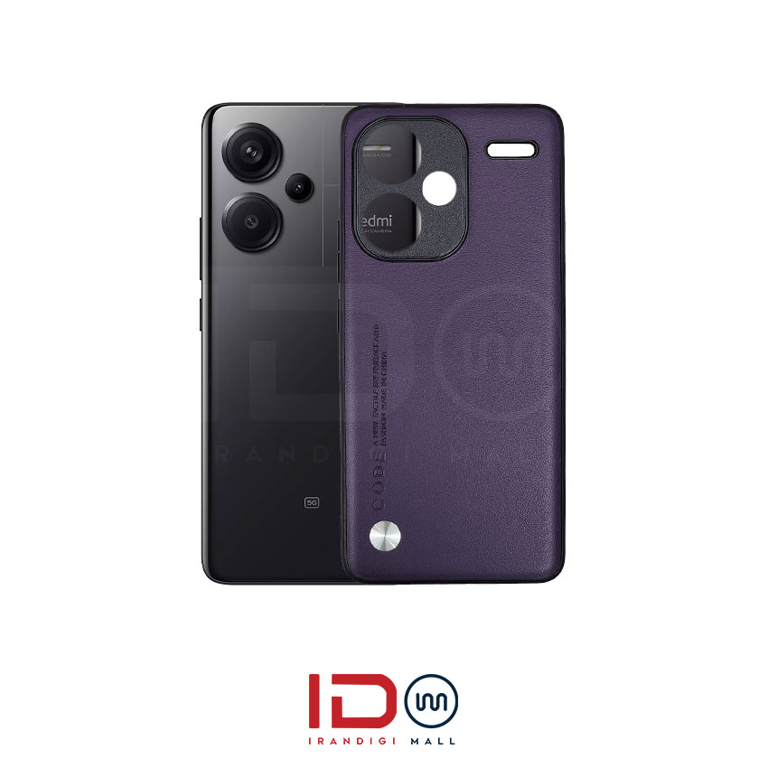 قاب چرمی لاکچری گوشی شیائومی مدل XIAOMI REDMI NOTE 13 PRO PLUS 5G برند CODE رنگ بنفش