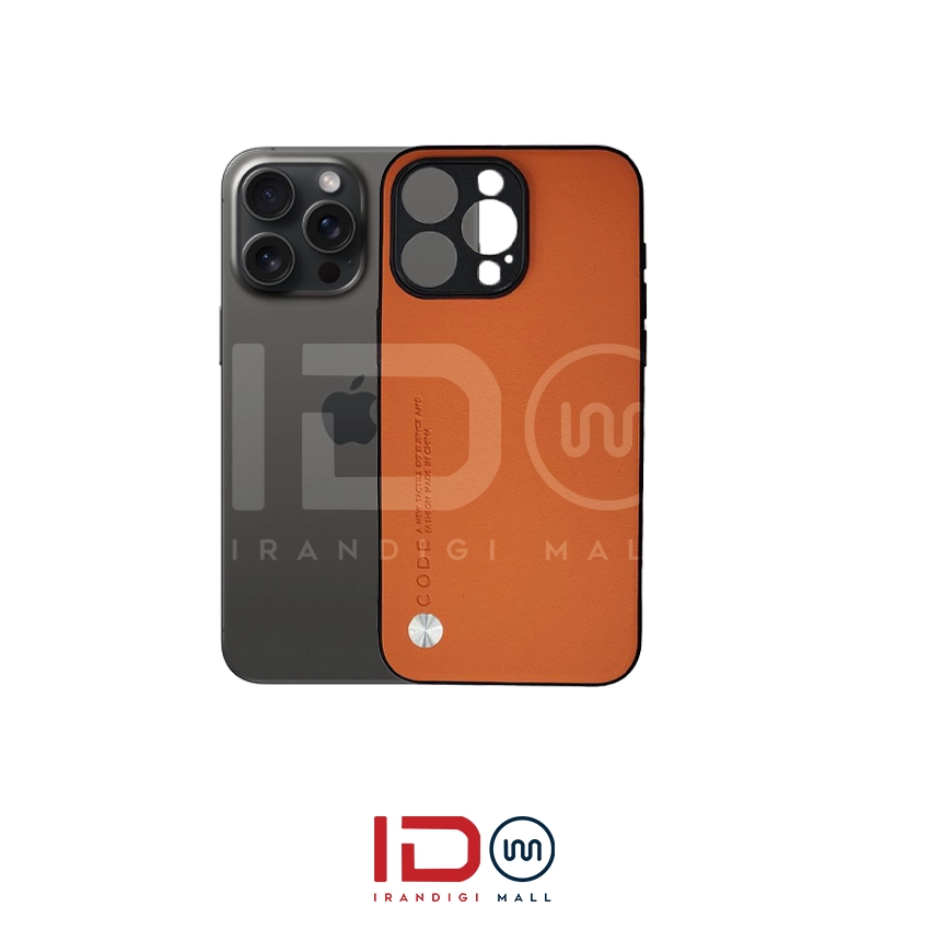 قاب چرمی لاکچری گوشی ایفون مدل IPHONE 15 PRO MAX برند CODE — تصویر ۲
