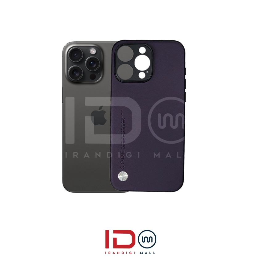 قاب چرمی لاکچری گوشی ایفون مدل IPHONE 15 PRO MAX برند CODE — تصویر ۴