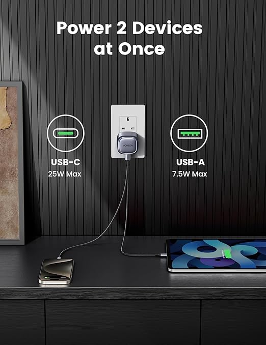 آداپتور 35 وات یوگرین UGREEN Nexode 2 Ports 35W USB C — تصویر ۶