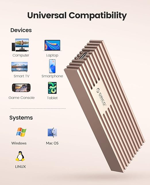 باکس هارد اوریکو 20 گیگ ORICO M.2 NVMe SSD Enclosure to 20Gbps USB3.2 Gen2x2 USB-C PCIe Adapter M233C-G4 — تصویر ۵