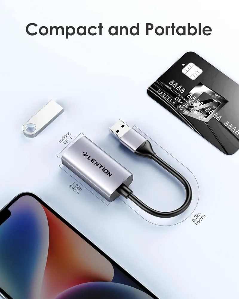 مبدل USB A به HU604 Gigabyte RJ45 برند لنشن LENTION — تصویر ۶