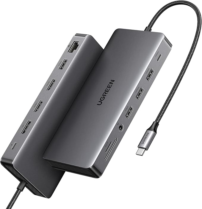 هاب 13 پورت داک استیشن یوگرین UGREEN Revodok Pro 313 Laptop Docking Station 13 in 1 4K Triple Display USB C