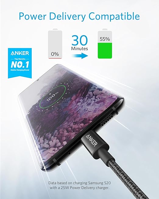 کابل شارژ انکر پک دوتایی Anker USB C to USB C Cable, Type-C 60W Fast Charging Cable 1.8m — تصویر ۴