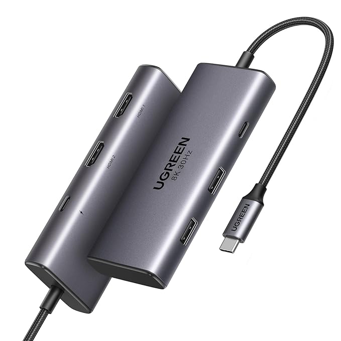 هاب 6 پورت یوگرین UGREEN Revodok 206 USB C Docking Station Dual Monitor, 6-in-1