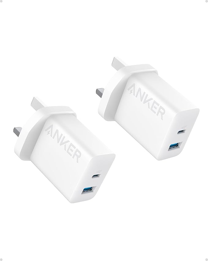 شارژر دیواری 20W انکر Anker USB C Plug, 20W Dual Port USB Fast Wall Charger B2348