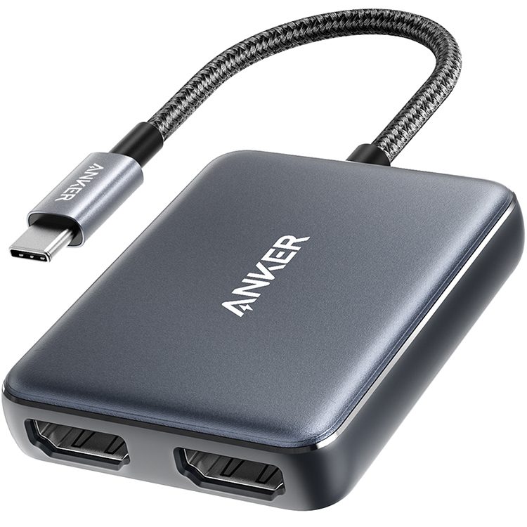 هاب 2 پورت انکر Anker USB C to Dual HDMI Adapter A8324