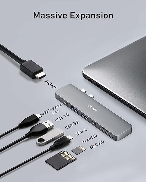 هاب 7 پورت انکر مخصوص مک بوک Anker USB C Hub 7-in-2 مدل A8371 — تصویر ۵