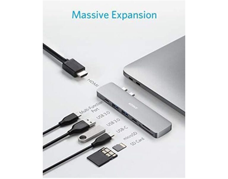هاب 7 پورت انکر مخصوص مک بوک Anker USB C Hub 7-in-2 مدل A8371 — تصویر ۸