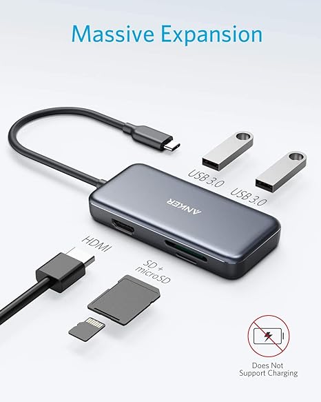 هاب انکر ۵ پورت Anker PowerExpand USB-C مدل A8334 — تصویر ۳