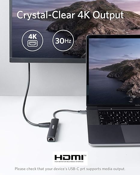 هاب 5 پورت انکر usb-c اورجینال Anker Hub 5-in-1 مدل A8338 — تصویر ۵