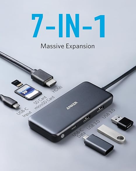 هاب 7 پورت انکر Anker PowerExpand+ 7-in-1 USB C (اورجینال) مدل A8346 — تصویر ۳