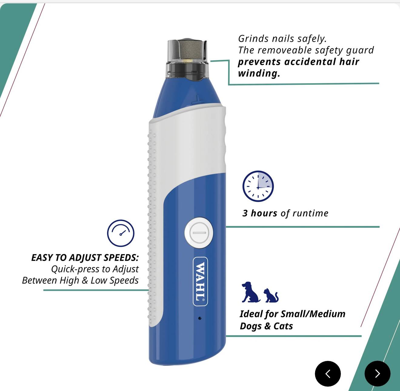 سوهان برقی شارژی ناخن حیوانات وال 8010 (WAHL) — تصویر ۵