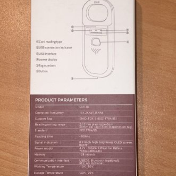 میکروچیپ ریدر حیوانات animal tag reader CM188 کد 49 — تصویر ۳