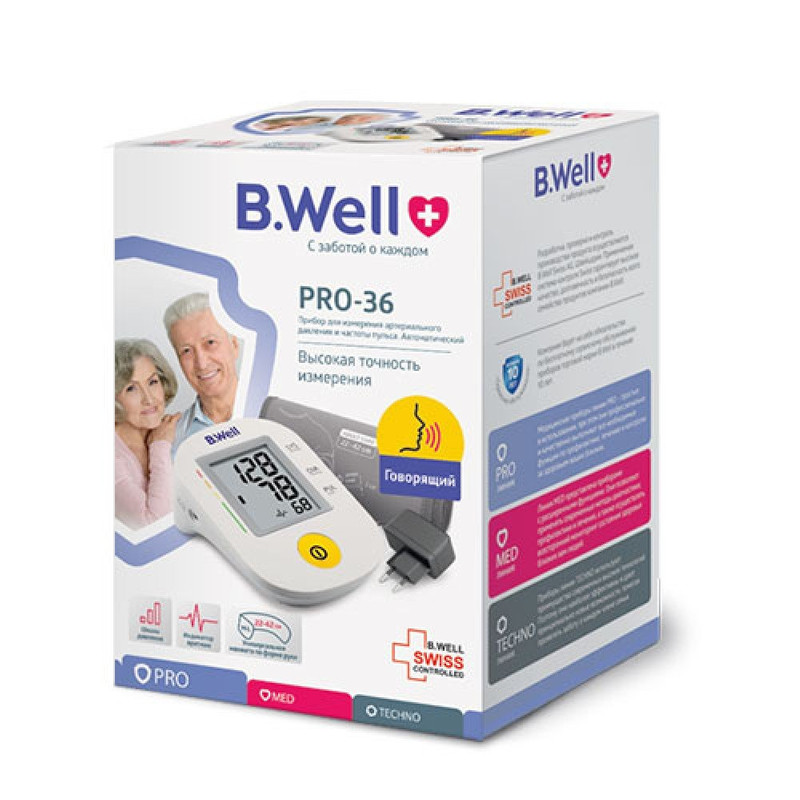 فشارسنج دیجیتال B.Well مدل Pro36 (سخنگو) با آداپتور