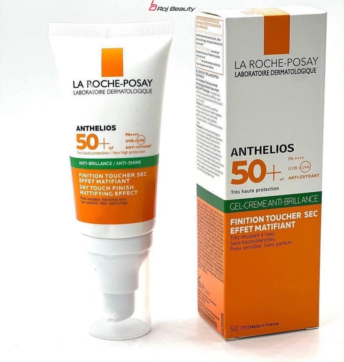 کرم ضد آفتاب بی رنگ مخصوص پوست چرب و مختلط و مستعد جوش لاروش پوزای +La Roche-Posay Anthelios XL Anti Shine Dry Touch Sunscreen Gel Cream SPF50 — تصویر ۲
