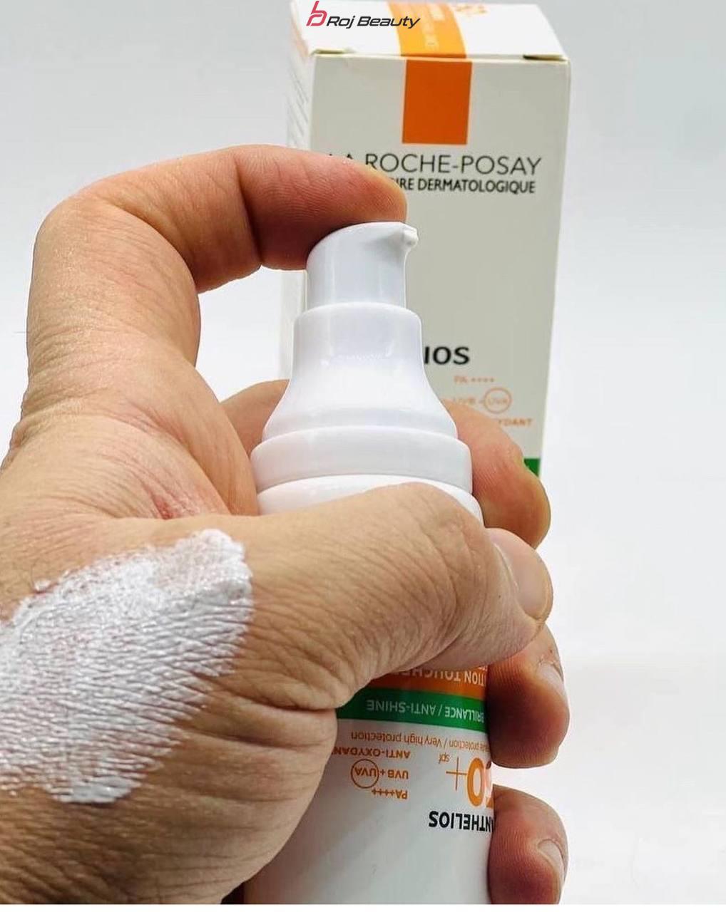 کرم ضد آفتاب بی رنگ مخصوص پوست چرب و مختلط و مستعد جوش لاروش پوزای +La Roche-Posay Anthelios XL Anti Shine Dry Touch Sunscreen Gel Cream SPF50 — تصویر ۶