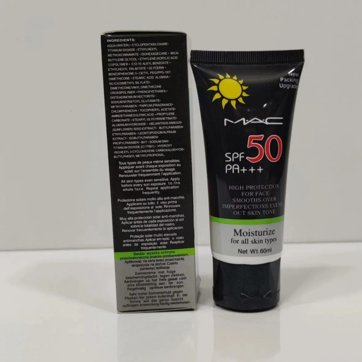 ضد آفتاب بی رنگ مک SPF 50 PA+++ مرطوب کننده برای انواع پوست Net Wt 60m — تصویر ۷