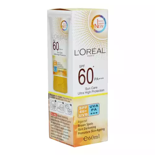 کرم ضد آفتاب بدون رنگ و فاقد چربی لورآل 60 میل L’Oreal ultra high protection sun care
