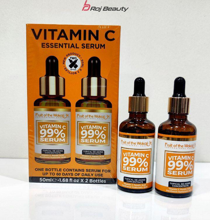 سرم ووکالی ویتامین سی C99٪ Cدو قلو Wokali Vitamin C Fruit Of The Wokali Vitamin c facial serum100ml — تصویر ۸