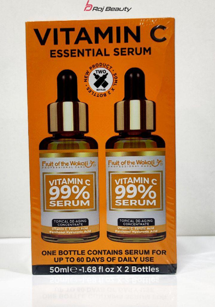 سرم ووکالی ویتامین سی C99٪ Cدو قلو Wokali Vitamin C Fruit Of The Wokali Vitamin c facial serum100ml — تصویر ۴