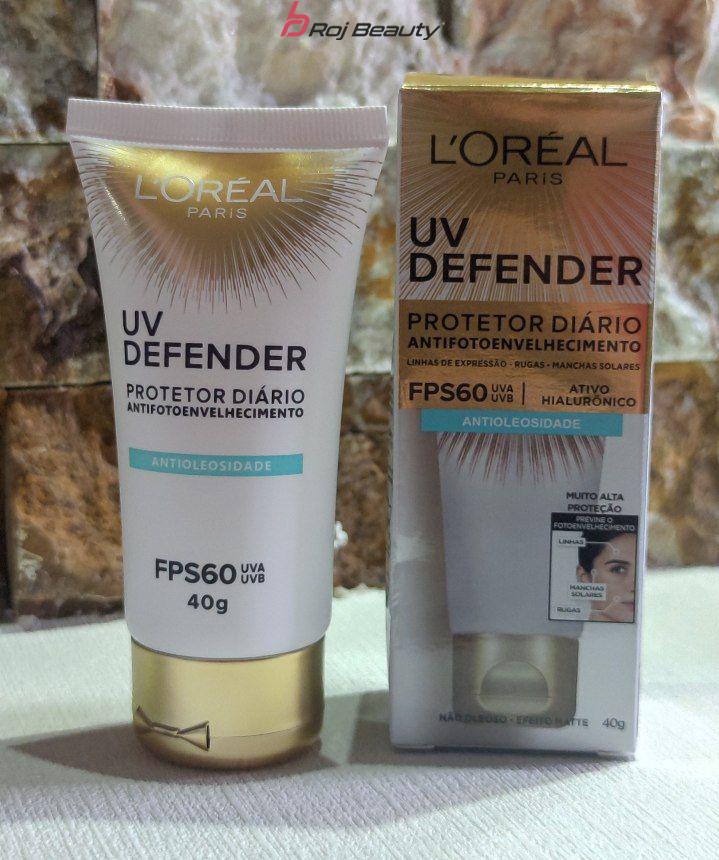 کرم ضد آفتاب چین وچروک بی رنگ لورآل UV Defender مرطوب کننده SPF 60 40G Loreal Paris