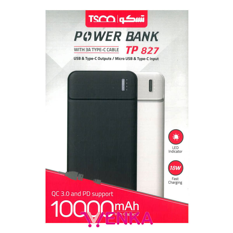 پاوربانک 10000 Fast charge TSCO TP827 + گارانتی — تصویر ۲