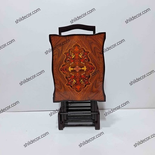 میز عسلی تاشو چمدانی طرح فرش چهار عددی — تصویر ۳
