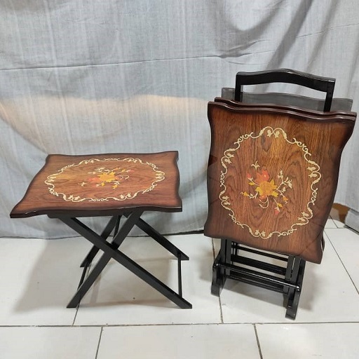 میز عسلی تاشو چمدانی طرح گل دایره — تصویر ۵