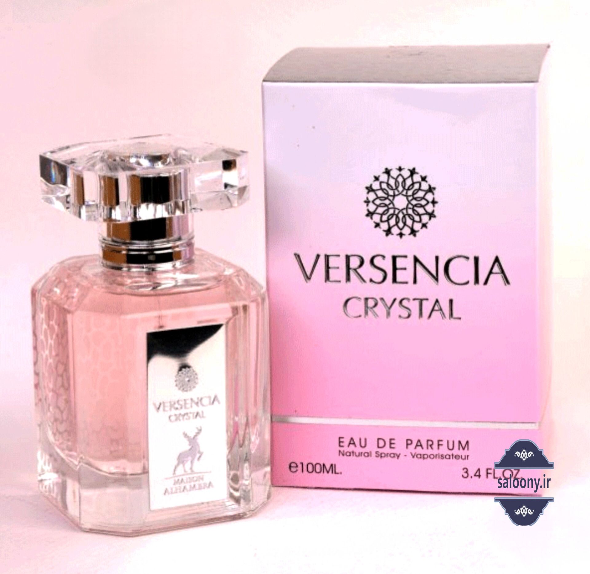ادکلن ورساچه صورتی الحمبرا زنانه Versencia Crystal حجم 100 میل