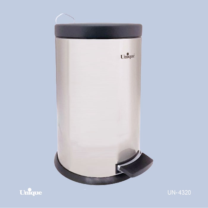 سطل زباله 12 لیتری پدالی استیل یونیک درب آرام بند کد UN-4320