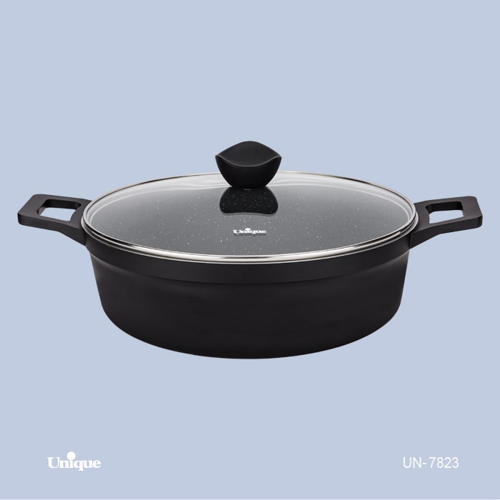 تابه سایز 32 دو دسته کف گرانیت یونیک کد UN-7823