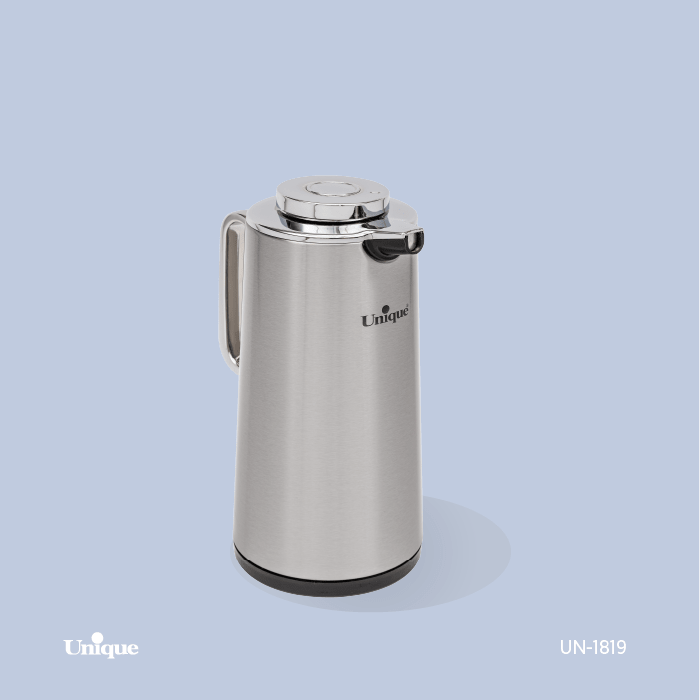 فلاسک 1.3 لیتر استیل شیشه دار یونیک طرح ژاپن کد UN-1819