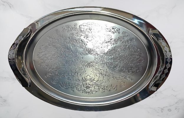 سینی بیضی استیل ضدخش سیلا کد 604