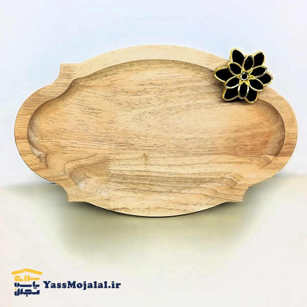 سینی دو نفره چوبین گل 533 — تصویر ۲