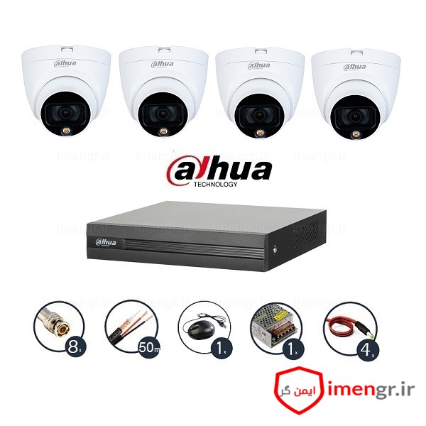 پک کامل 4 دوربین مداربسته داهوا 1209TLQP-LED