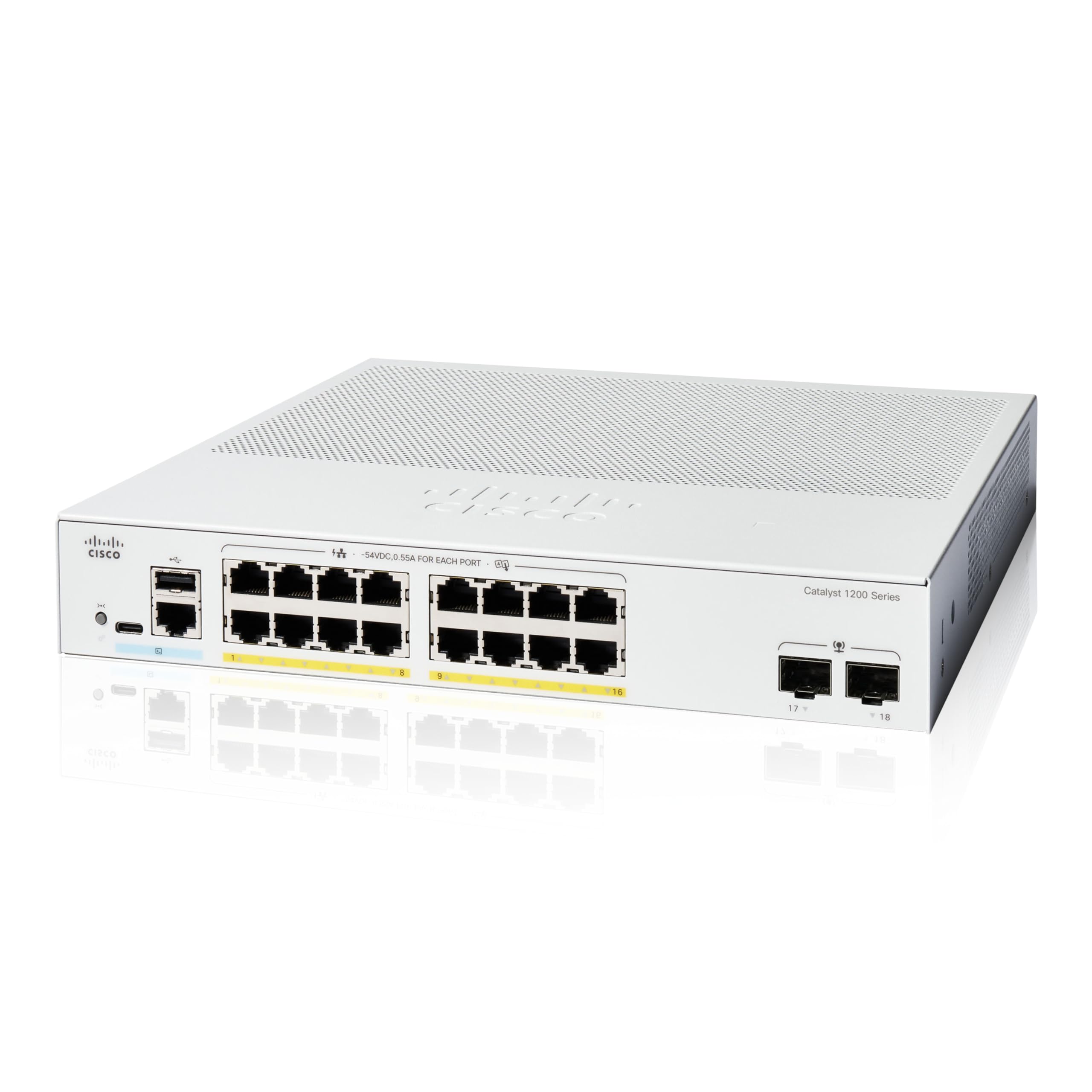 سوئیچ شبکه Cisco C1200-16P-2G (آکبند – ۲۰۲۵)