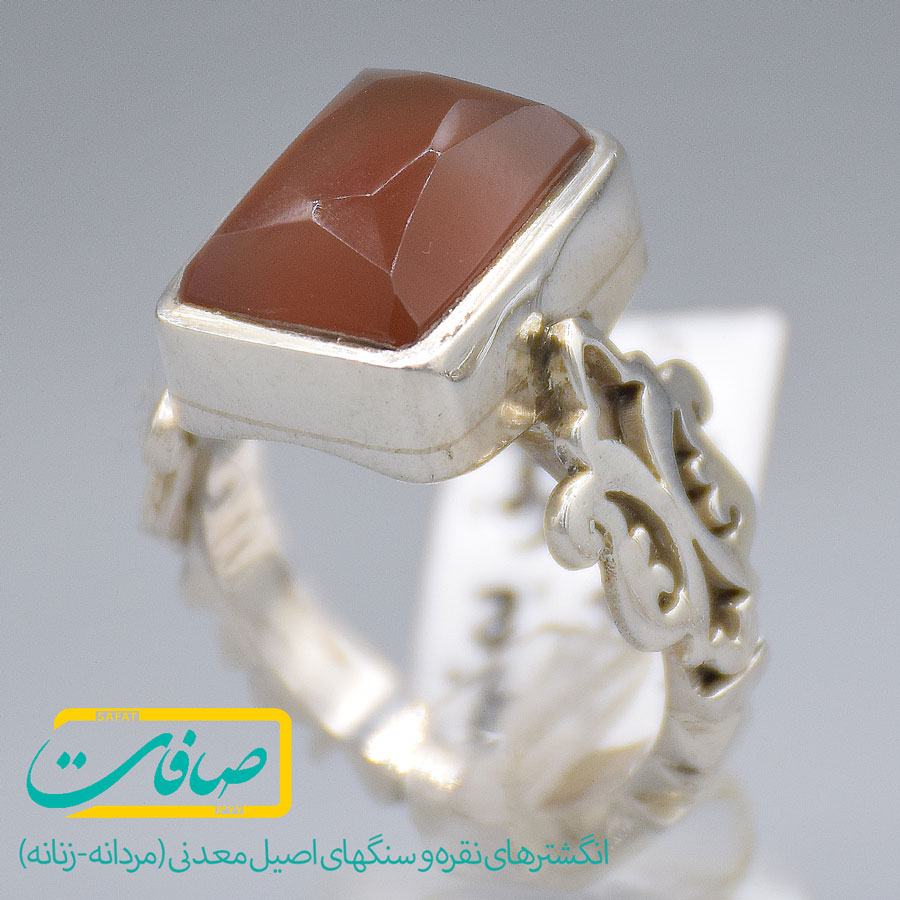 انگشتر عقیق یمنی تراشدار مردانه «کد 3606»