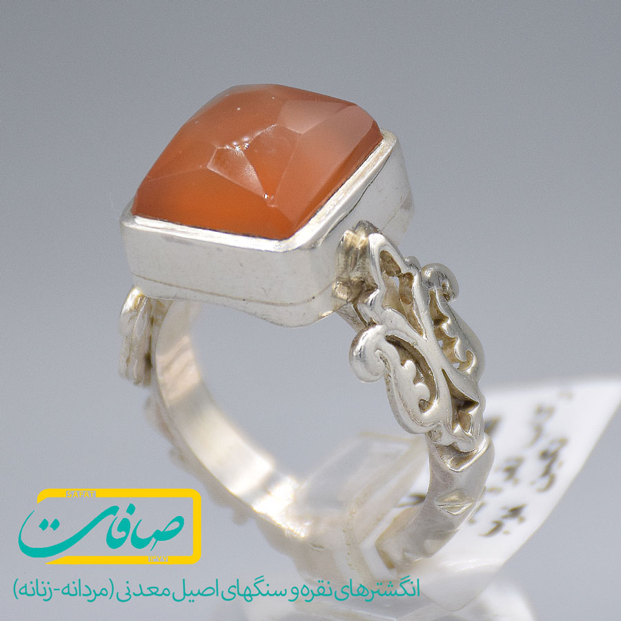 انگشتر عقیق یمنی تراشدار مردانه «کد 3604»