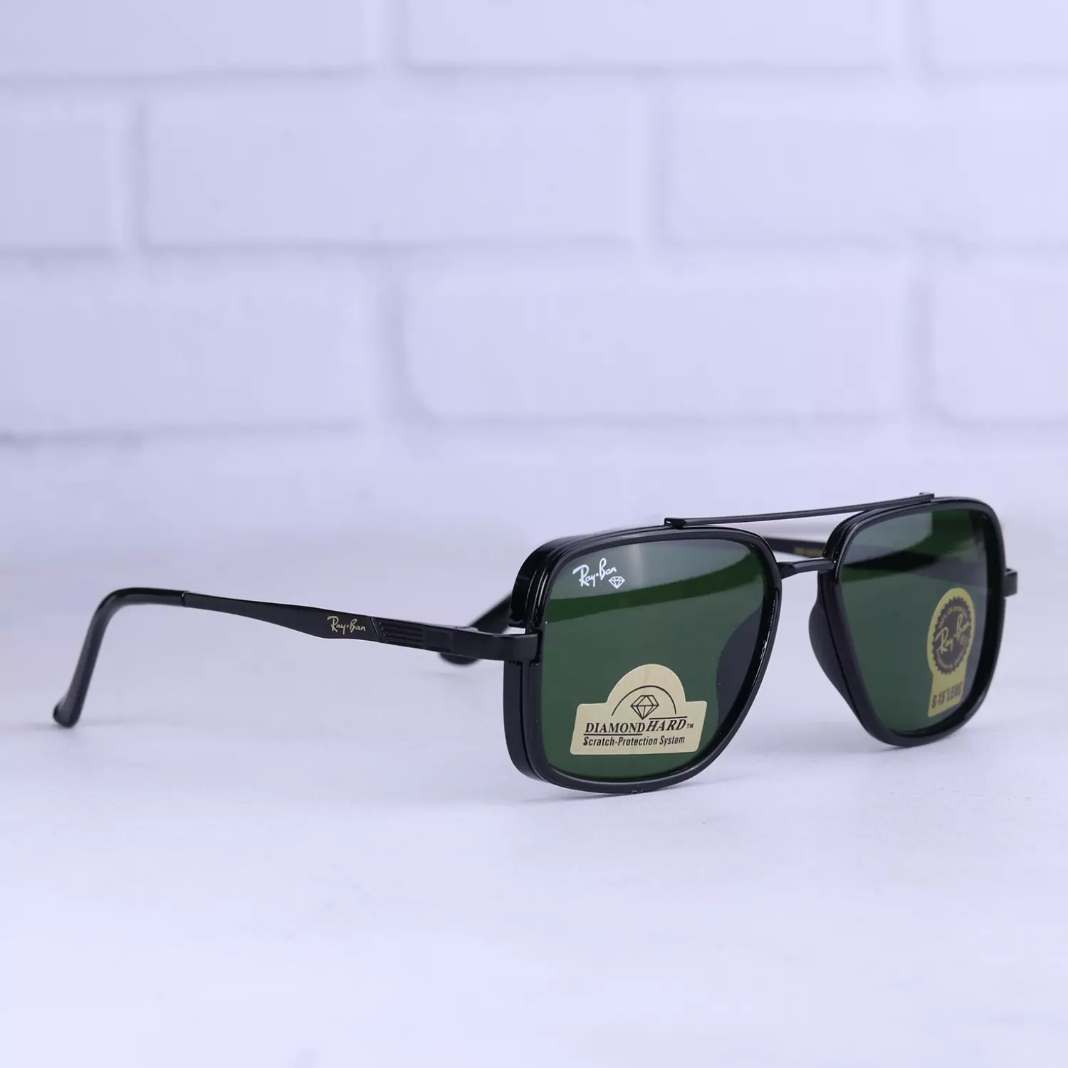 عینک آفتابی ری بن مردانه مشکی عدسی سبز RB 5658/3 — تصویر ۵