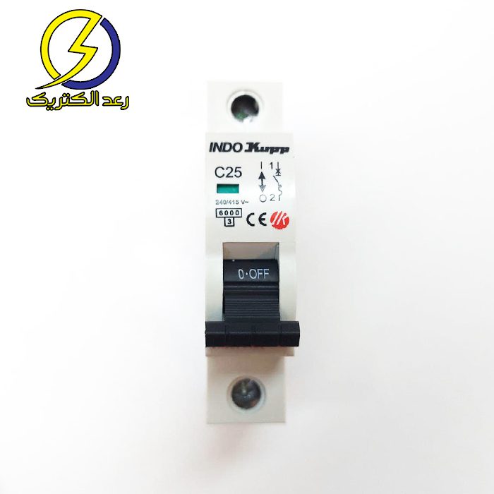 فیوز (کلید مینیاتوری) تک فاز 25 آمپر ایندوکوپ — تصویر ۳
